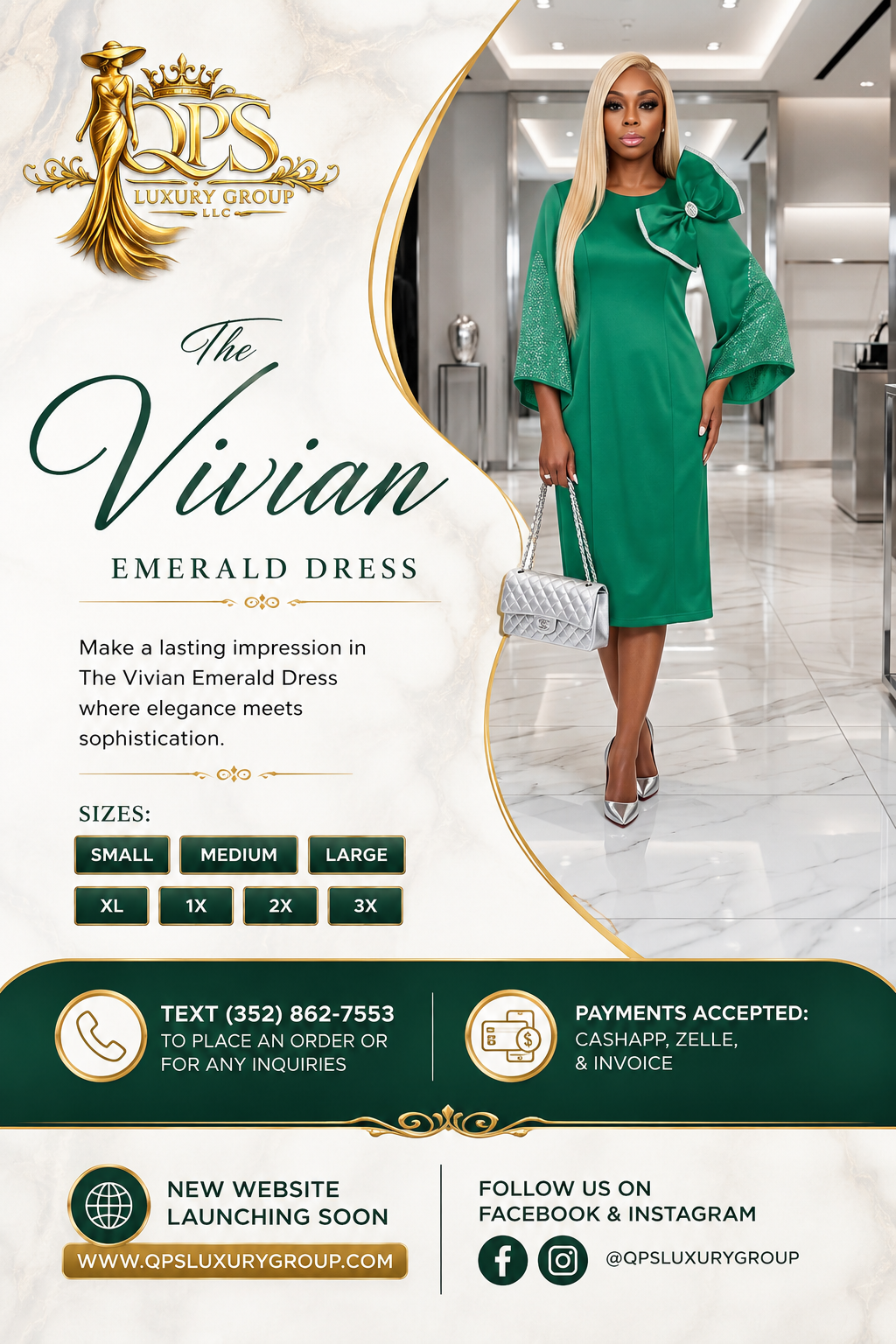 The Vivian Emerald dress
