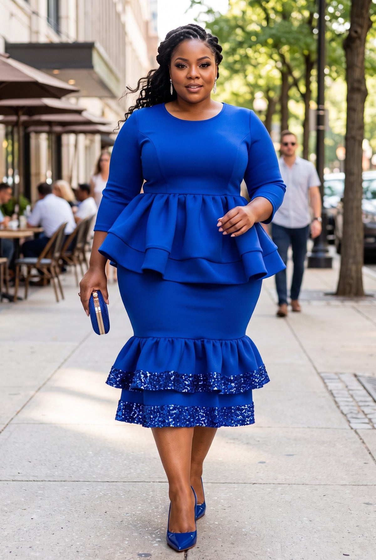 The Luxe Ruffle-Trim Midi dress