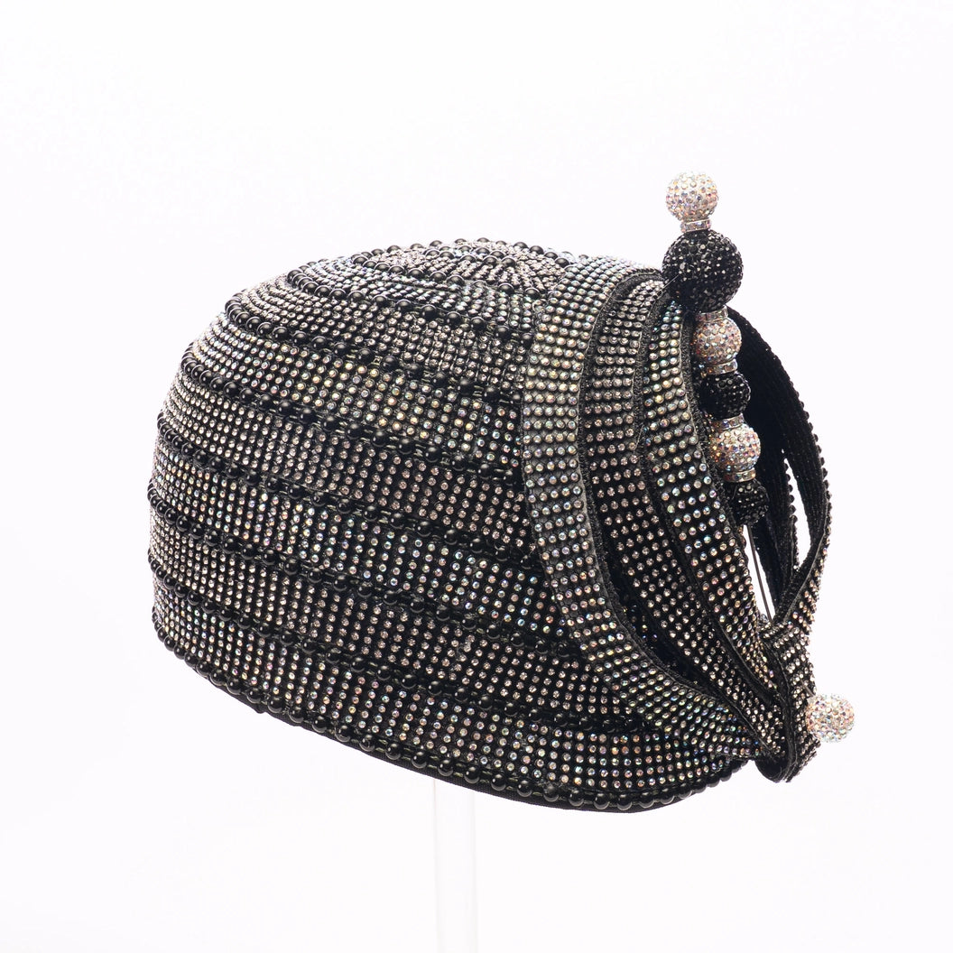 Luxury Rhinestone Embellished Pillbox Fascinator | AJ920Y