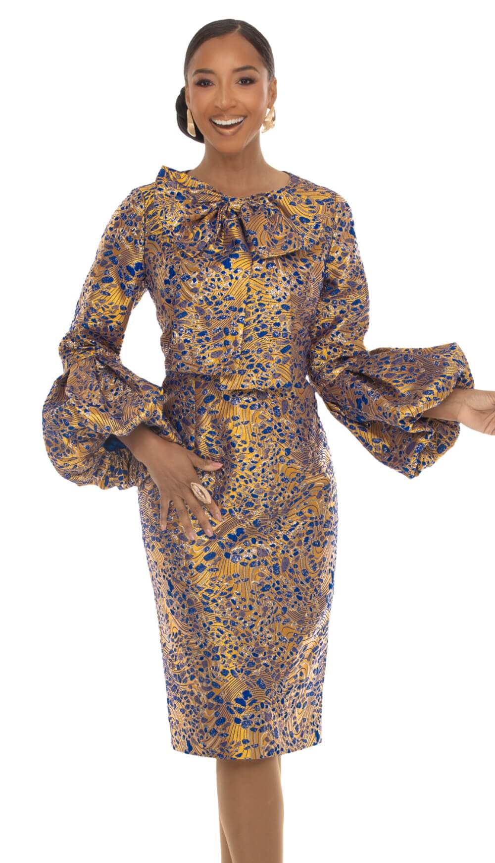 Lisa Rene 3399 | Novelty Brocade Dress