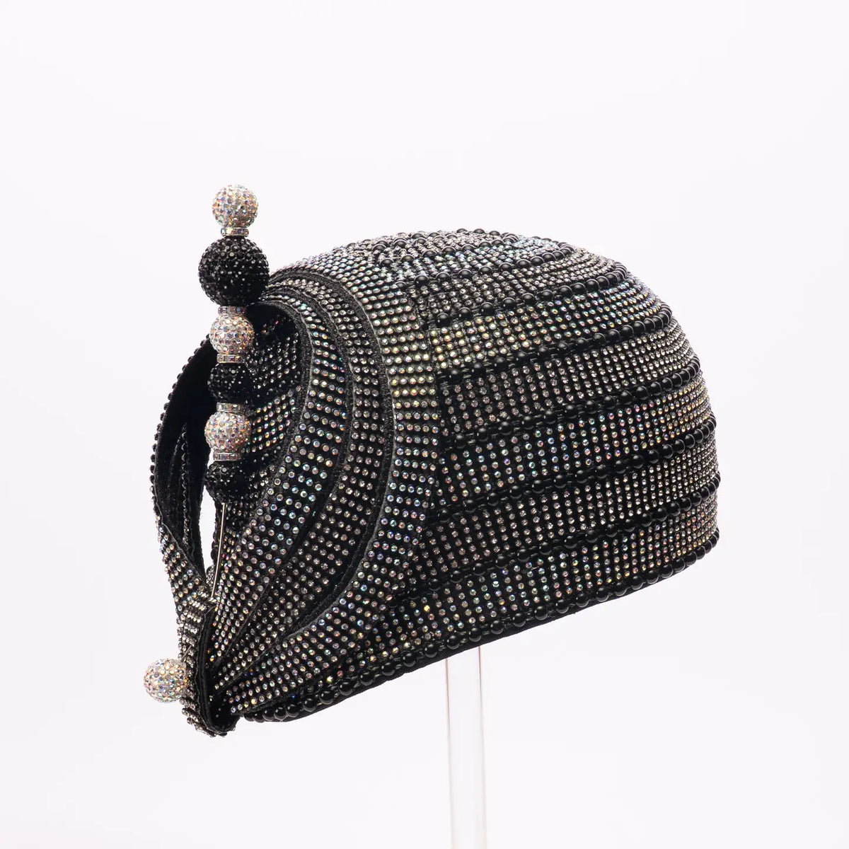 Luxury Rhinestone Embellished Pillbox Fascinator | AJ920Y