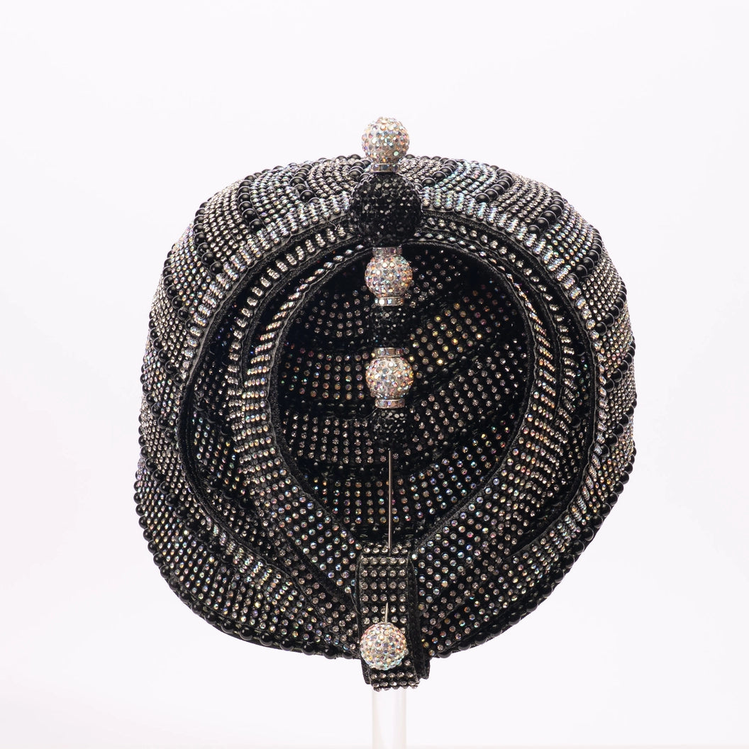 Luxury Rhinestone Embellished Pillbox Fascinator | AJ920Y