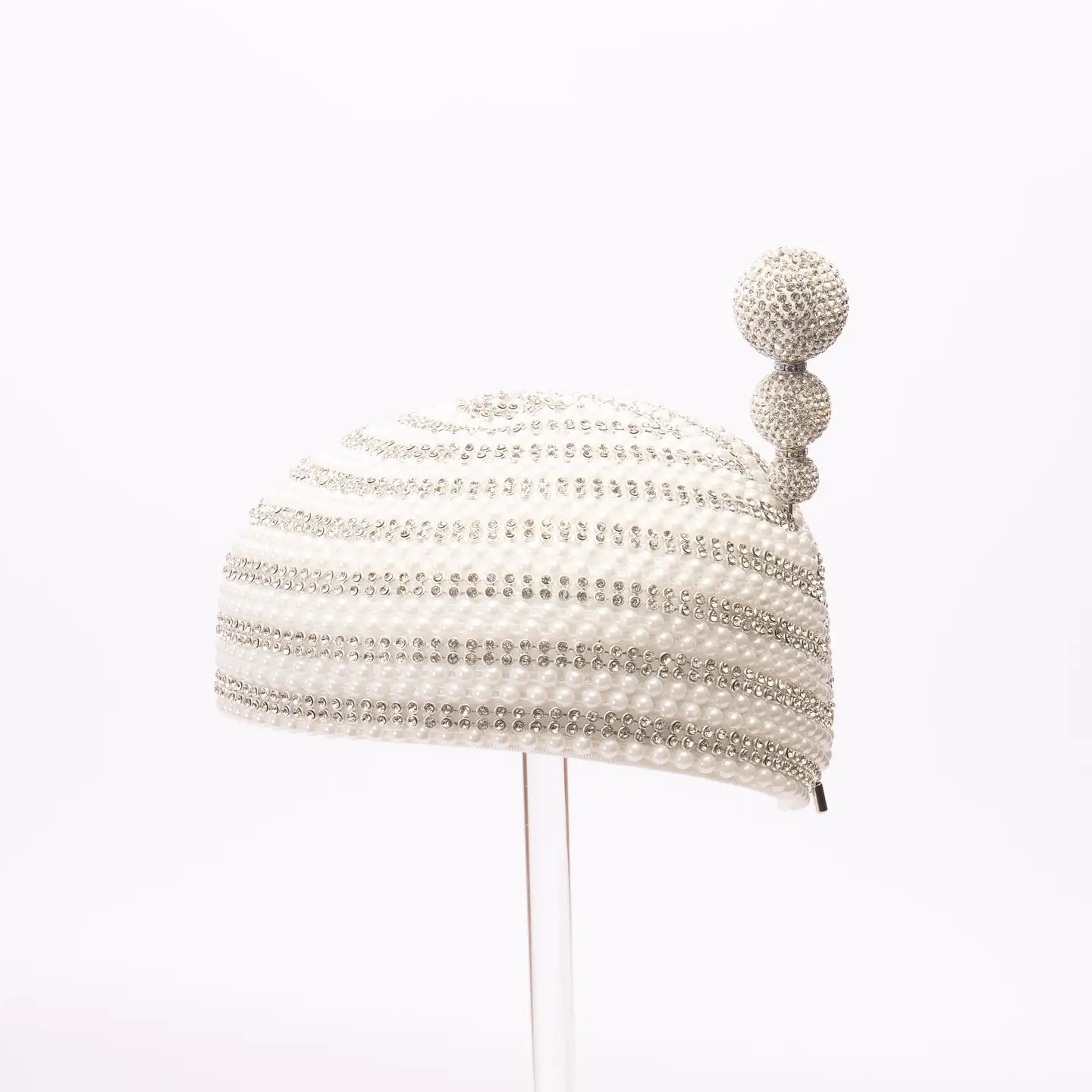 Rhinestone Pointed-Base Evening Hat