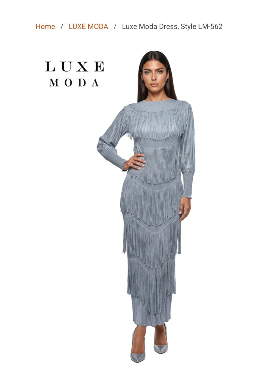 Lux Moda Tiered Fringe Maxi Dress (Style LM 562)