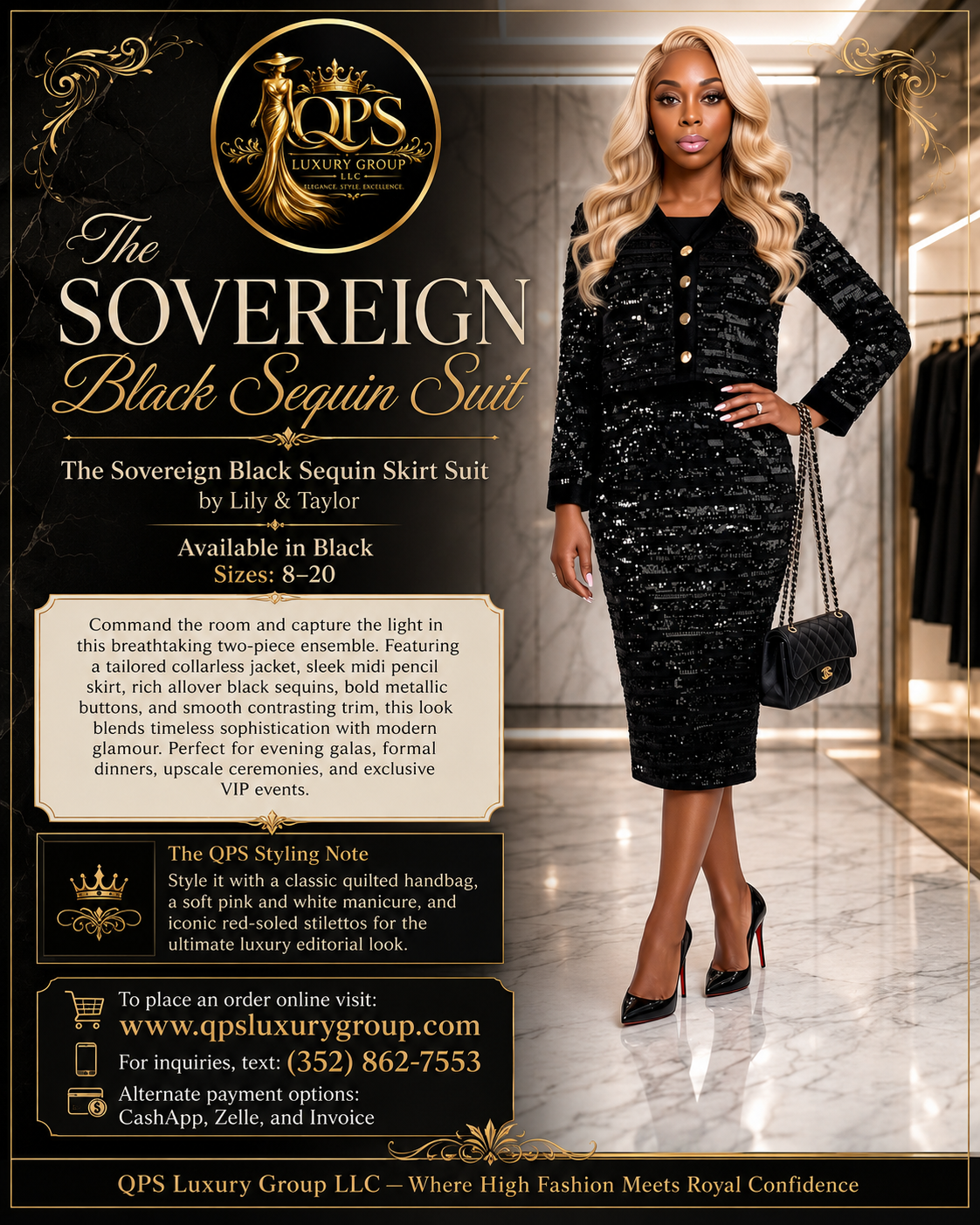 The Sovereign Black Sequin Suit