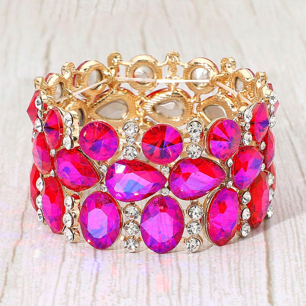 Aurora Crystal Statement Stretch Bracelet