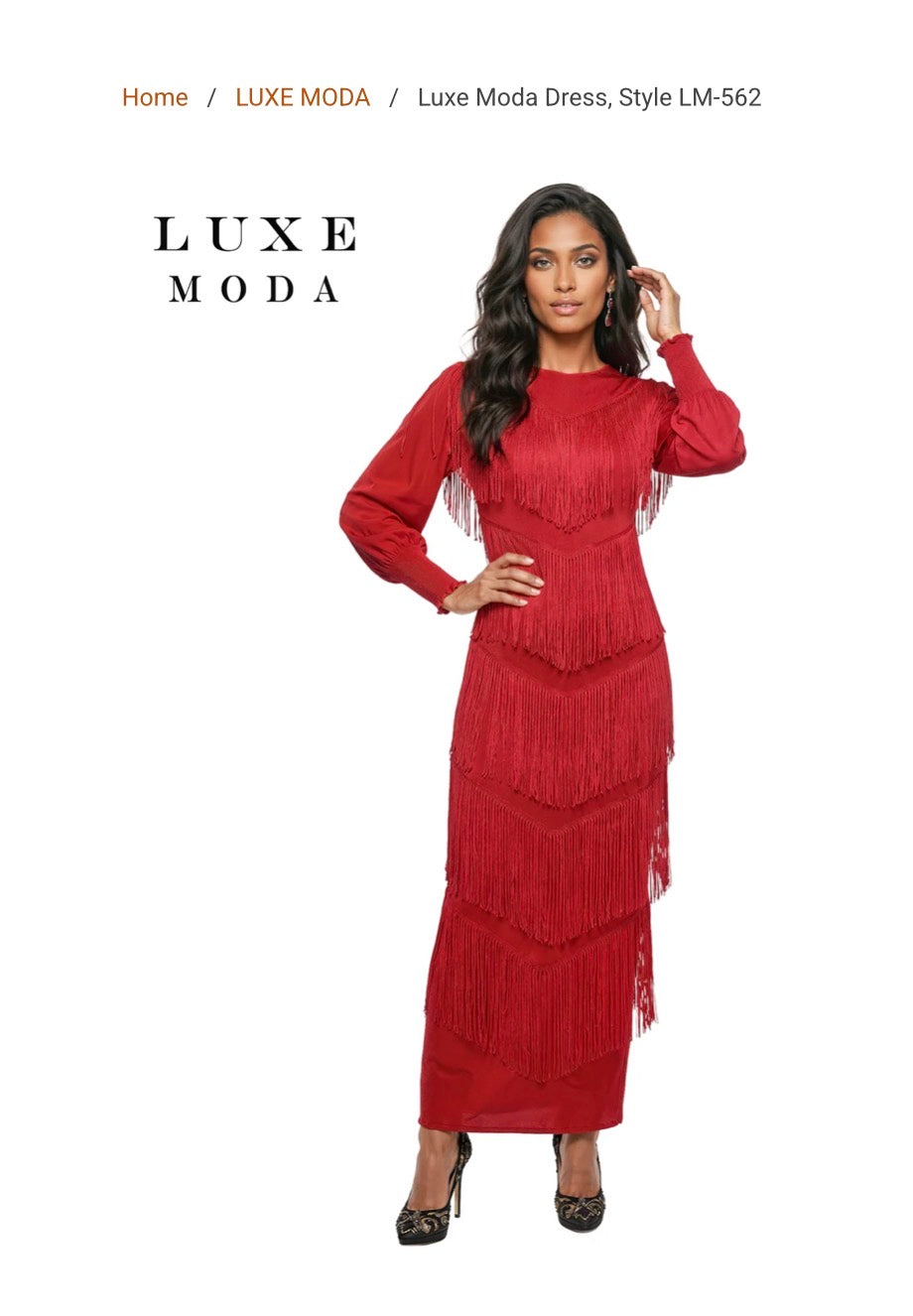 Lux Moda Tiered Fringe Maxi Dress (Style LM 562)