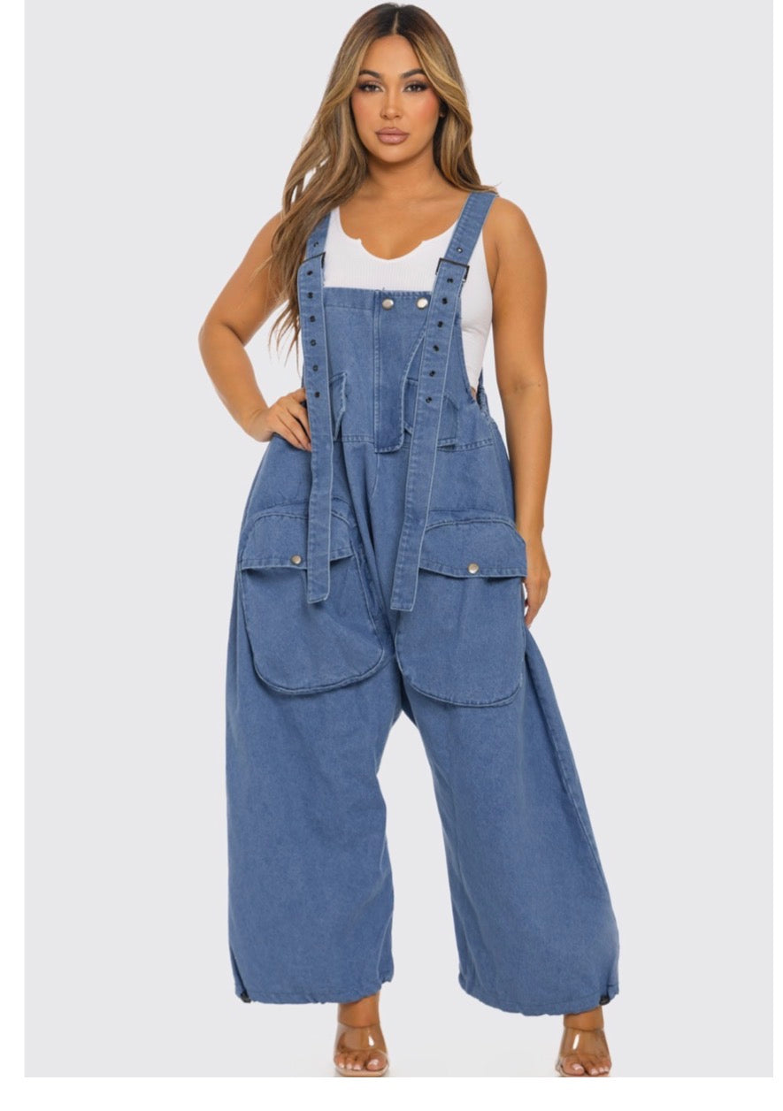 The Downtown Oversized Denim Overall jumpsuit