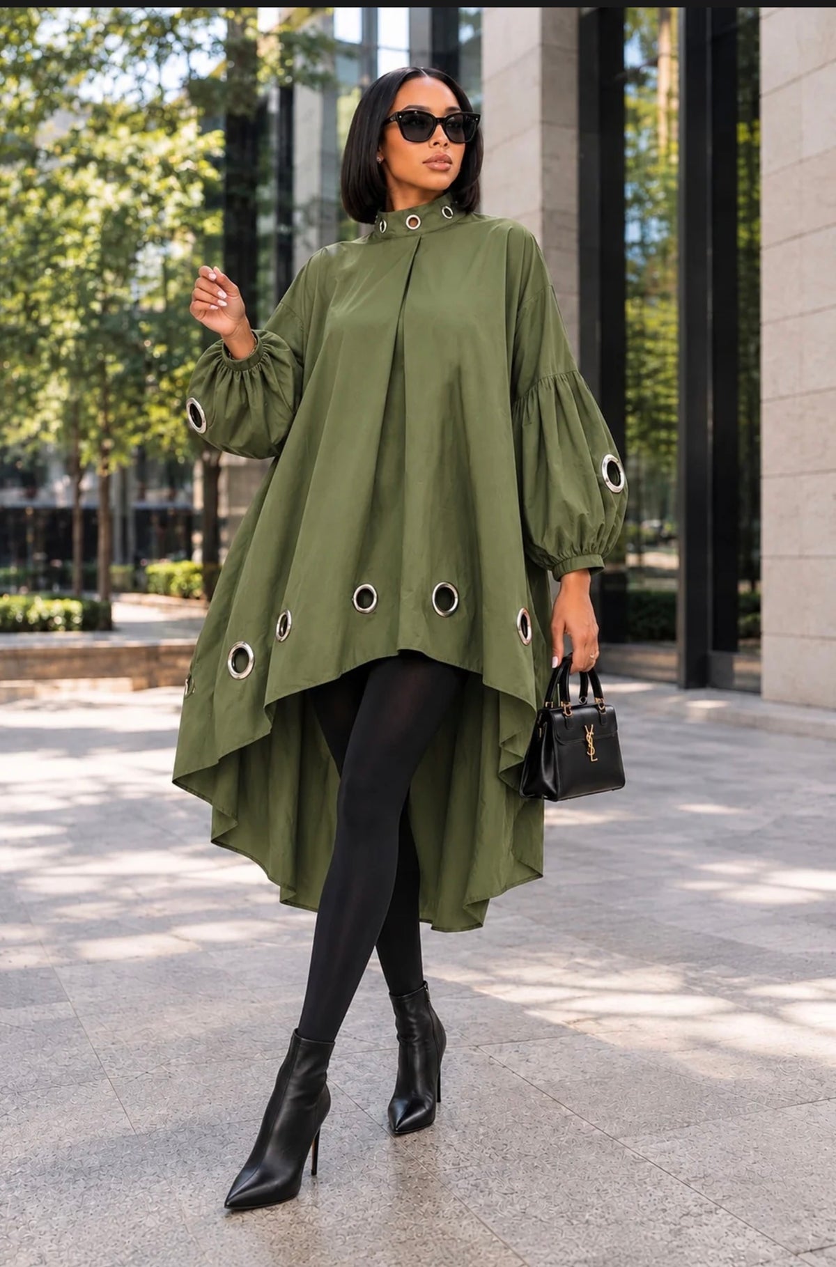 The Vanguard Grommet Hi-Low Mini Dress