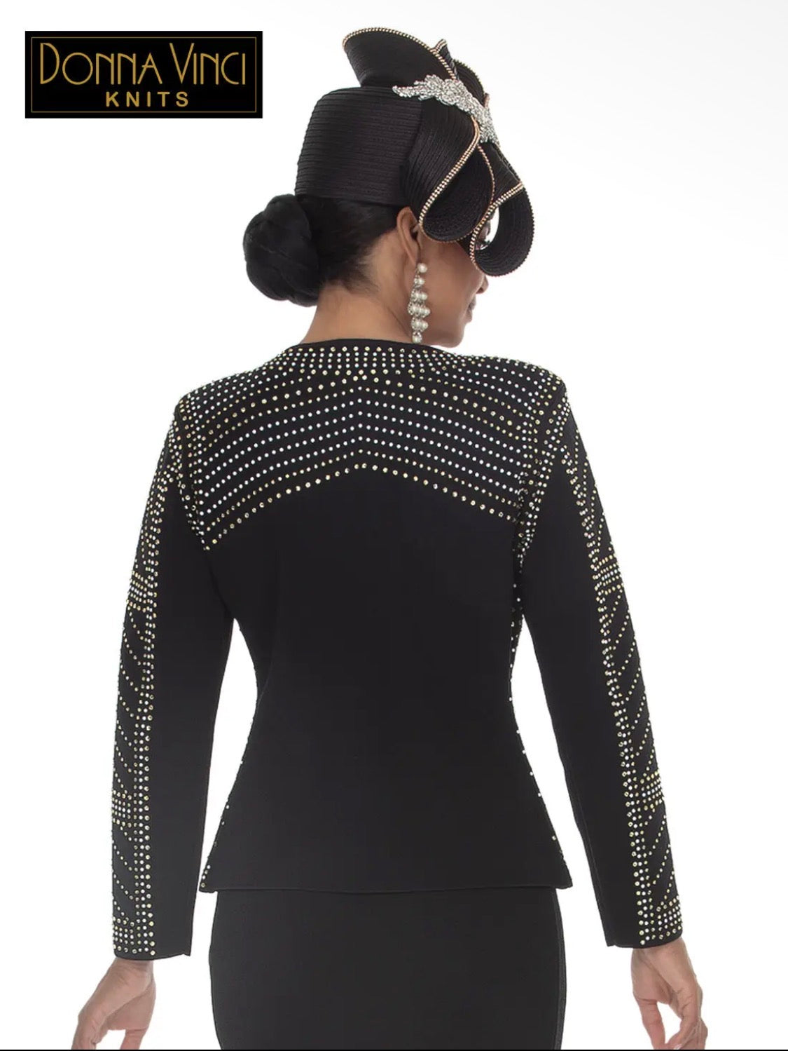 Donna Vinci 13471 Embellished 2-Piece Knit Skirt Suit