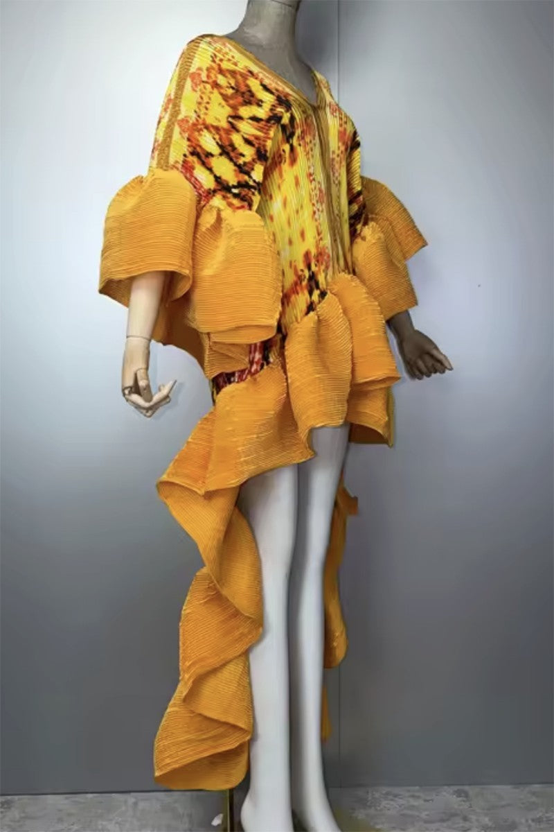 The Golden Sovereign Pleated Kaftan