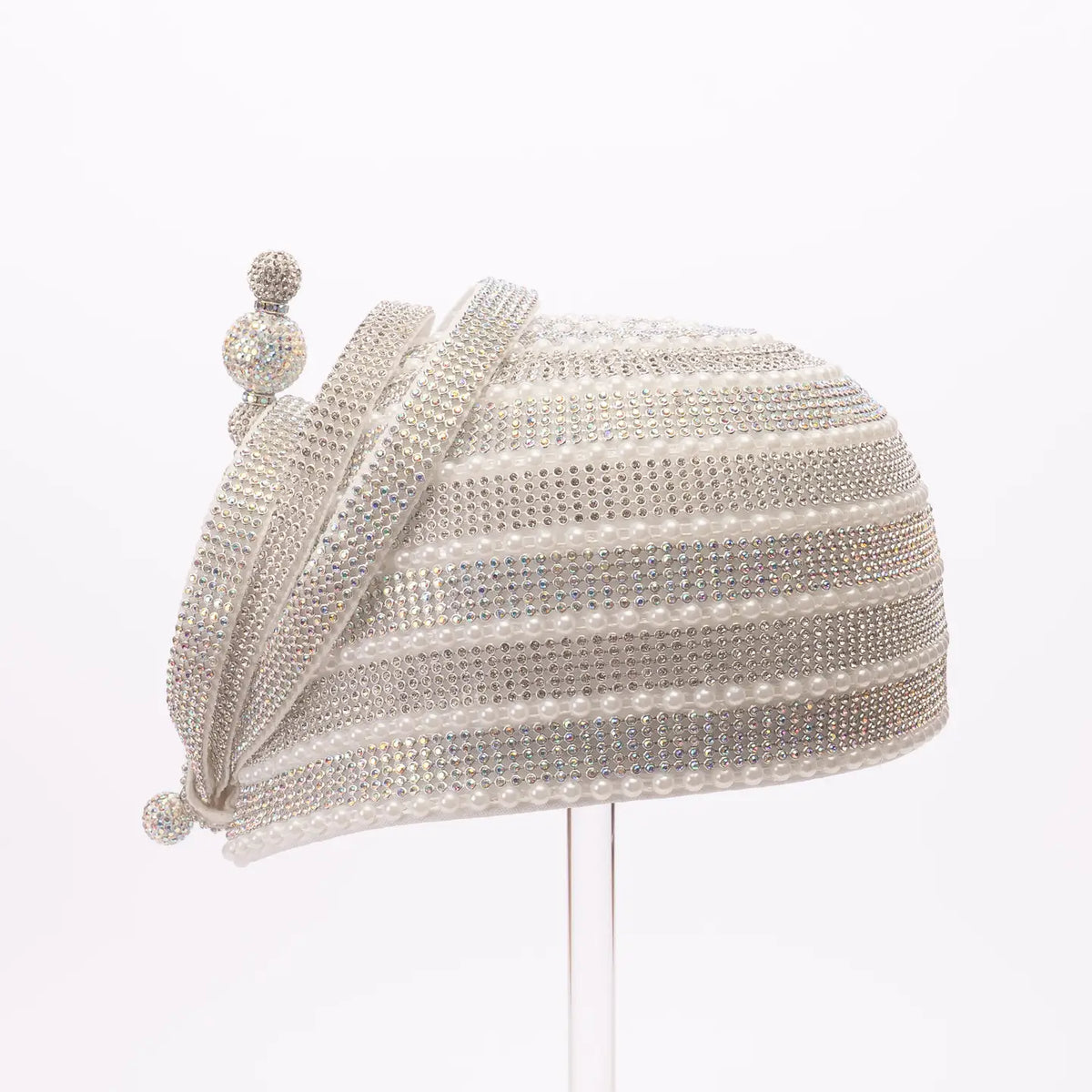 Luxury Rhinestone Embellished Pillbox Fascinator | AJ920Y