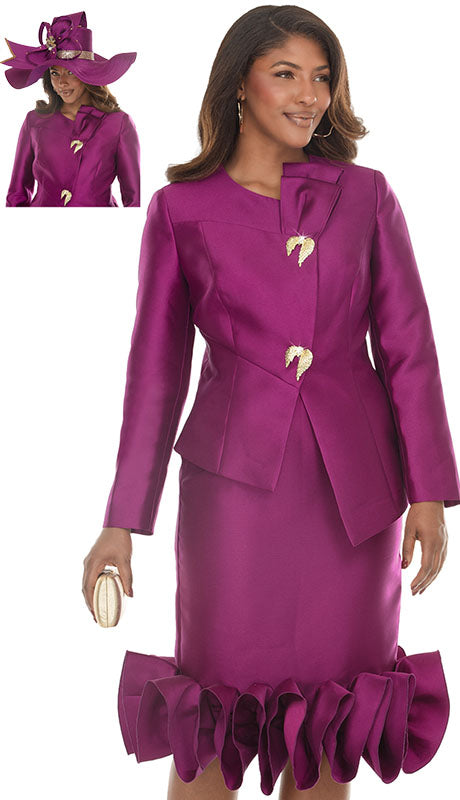 Donna Vinci 12292: Exquisite 2-Piece Virtual Silk Skirt Suit