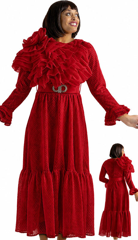 The Majestic Bloom Ruffled Statement Dress