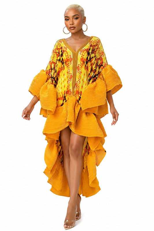 The Golden Sovereign Pleated Kaftan