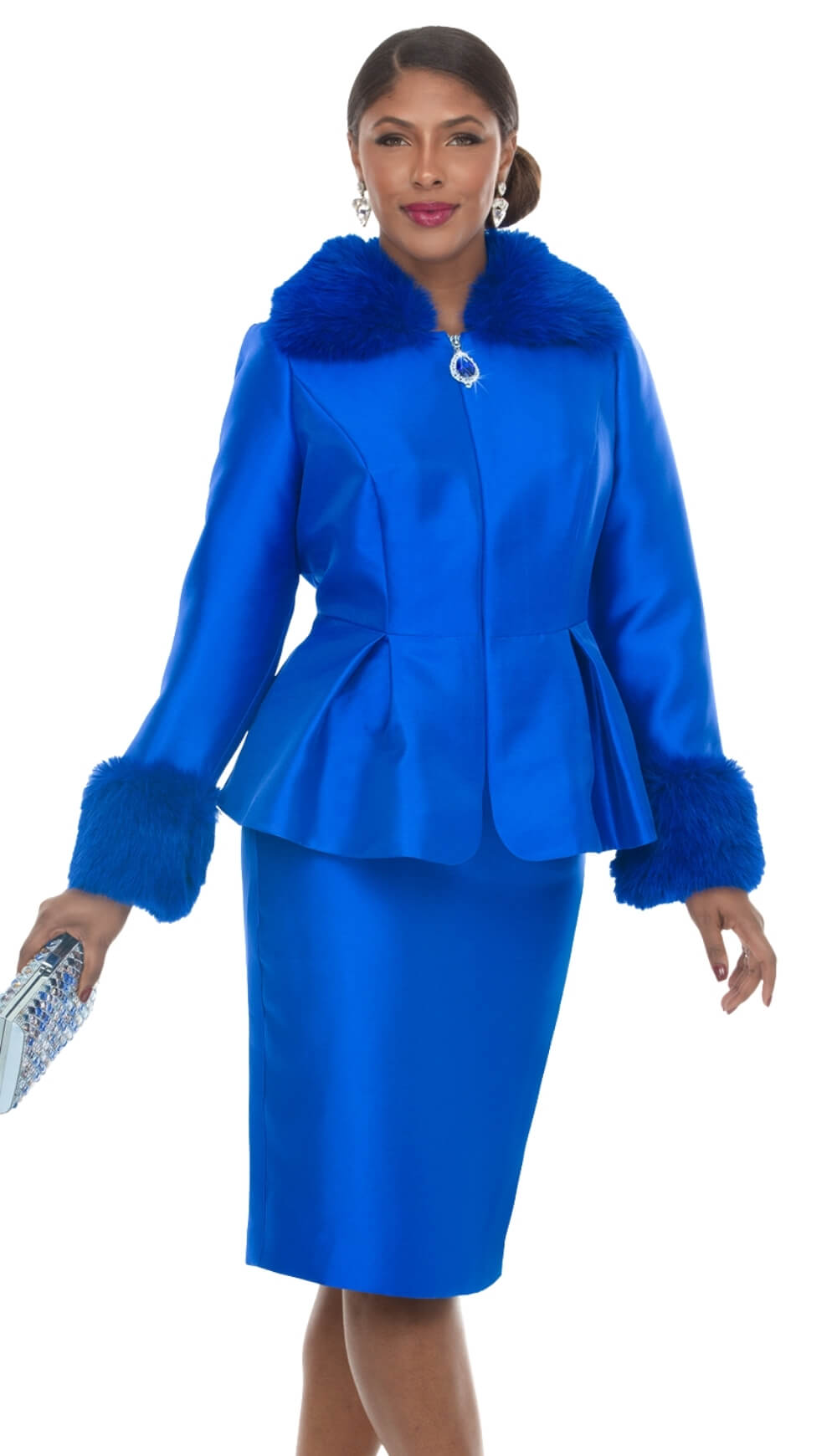 DonnaVinci 12307 - 2-Piece Virtual Silk Jacket & Skirt Set