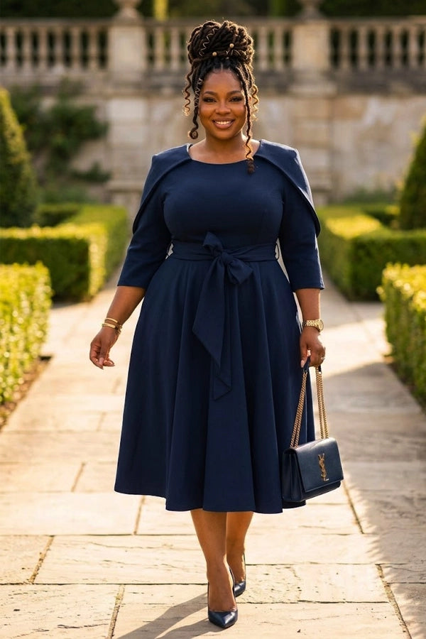 The Statement Cape Midi dress