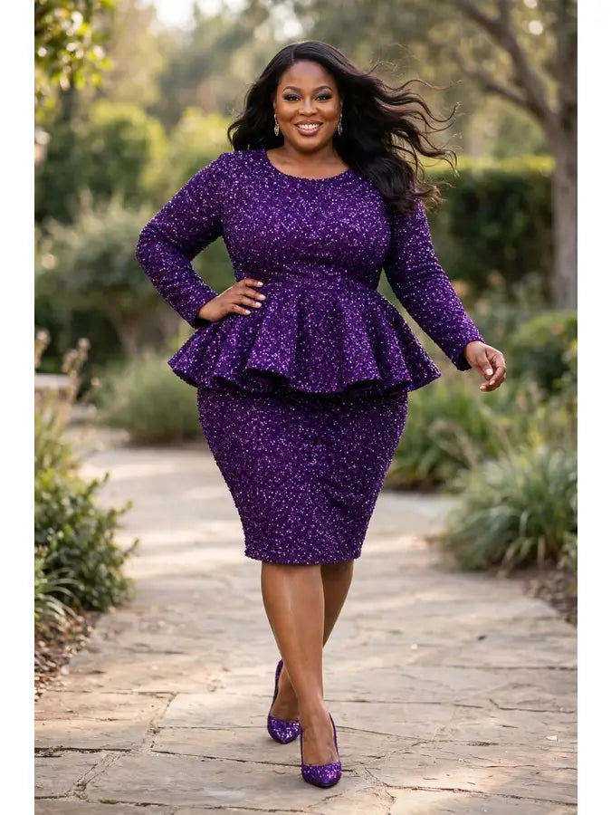 The "Gala Glamour" sequin peplum dress