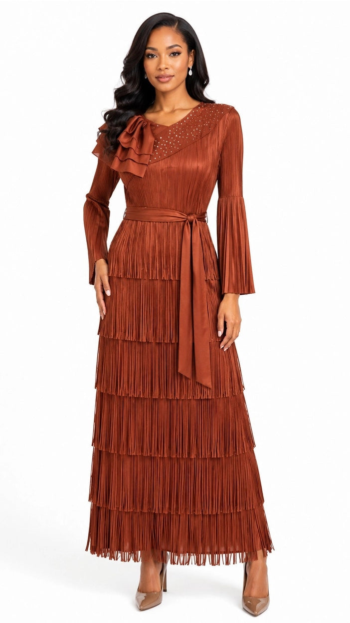 The Elysian Tiered Pleated Ruffle Maxi Dress