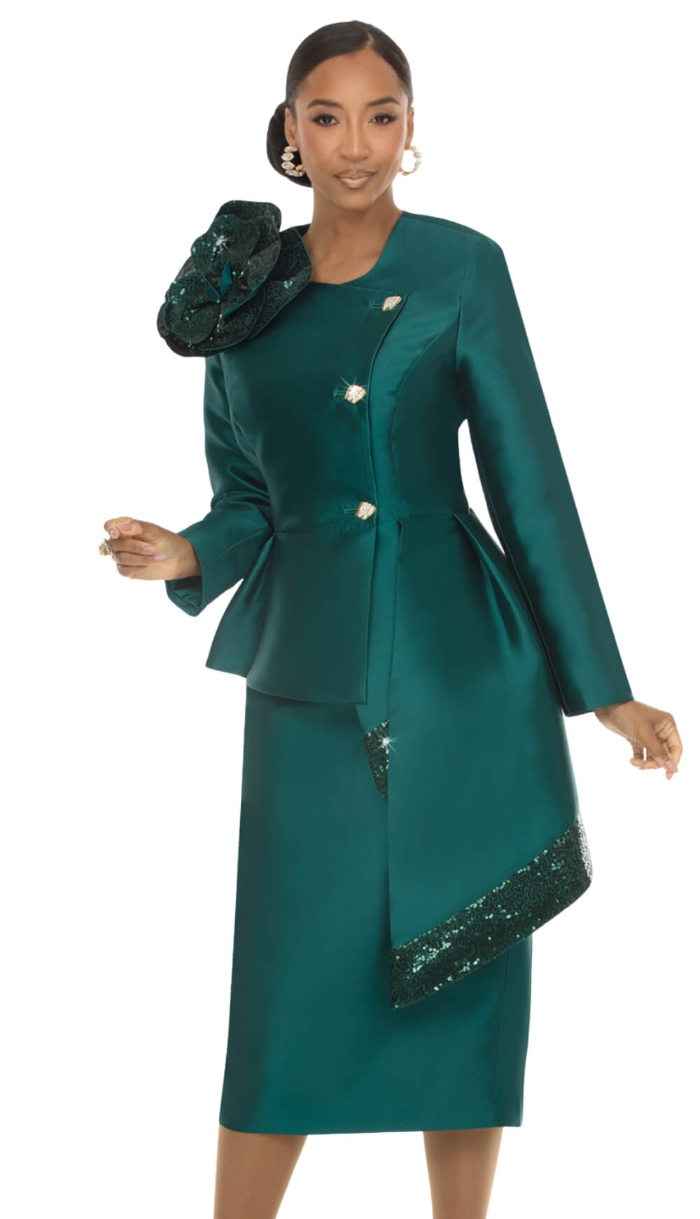 Lisa Rene 66972 | Virtual Silk 2-Piece Skirt Suit