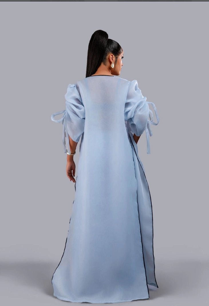 The Luxe Blue Kimono Pant Set