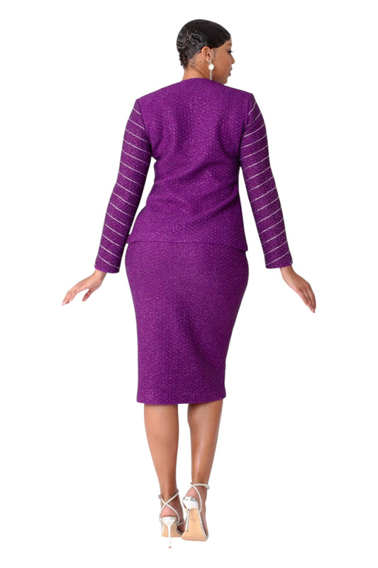 Purple Shimmer Knit Suit
