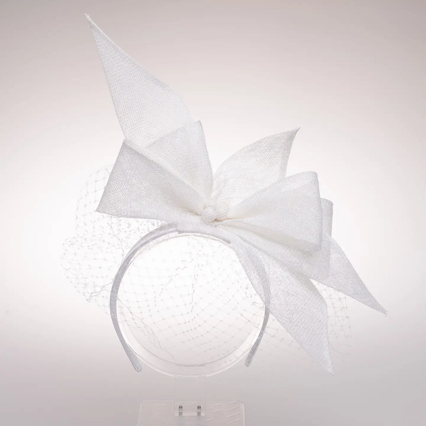 Sinamay Bow Fascinator Headband with Veil