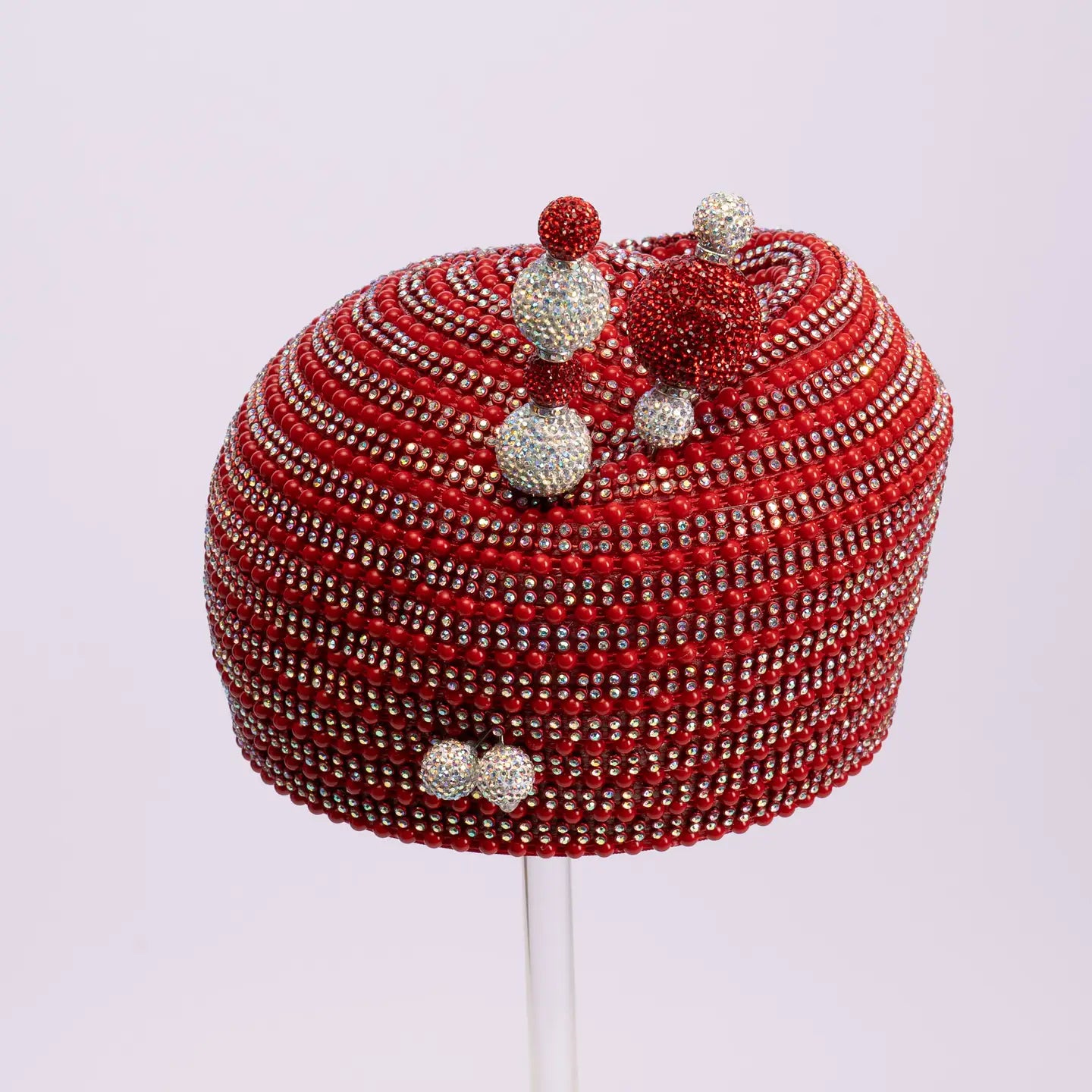 Rhinestone Bubble Hat w/ Hat Pin