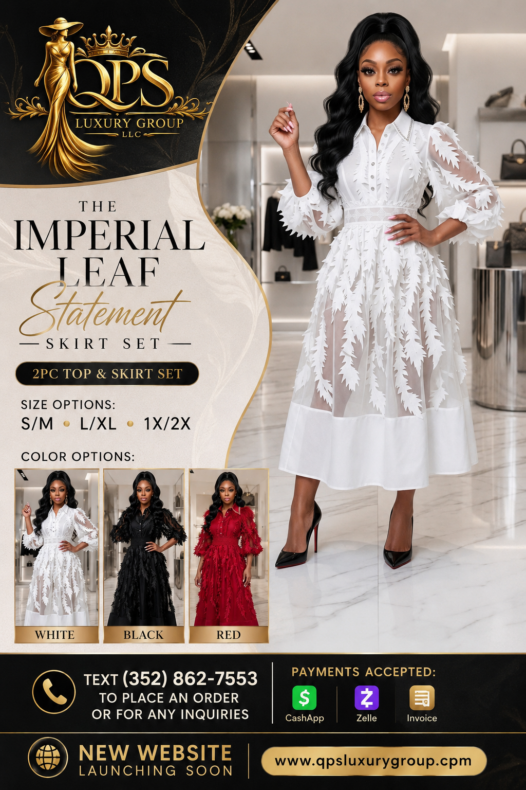 Imperial leaf statement skirt set
