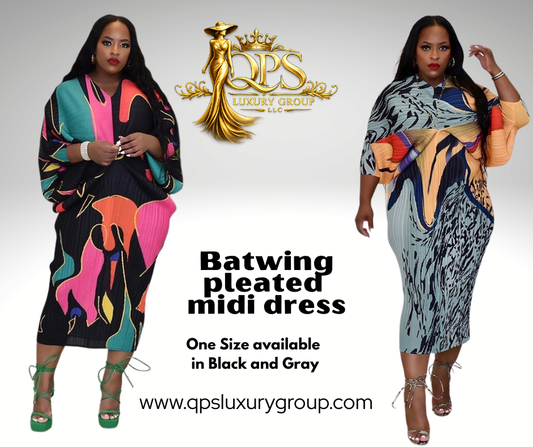 The Signature Batwing Pleated Midi Dress