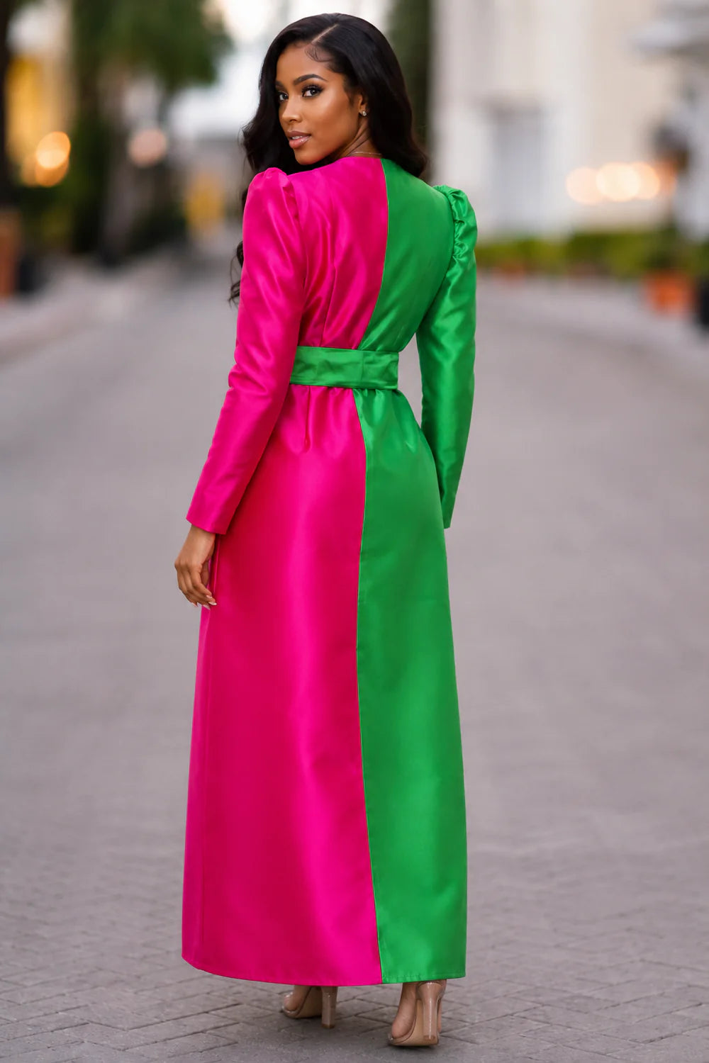 Dual Tone Mikado dress