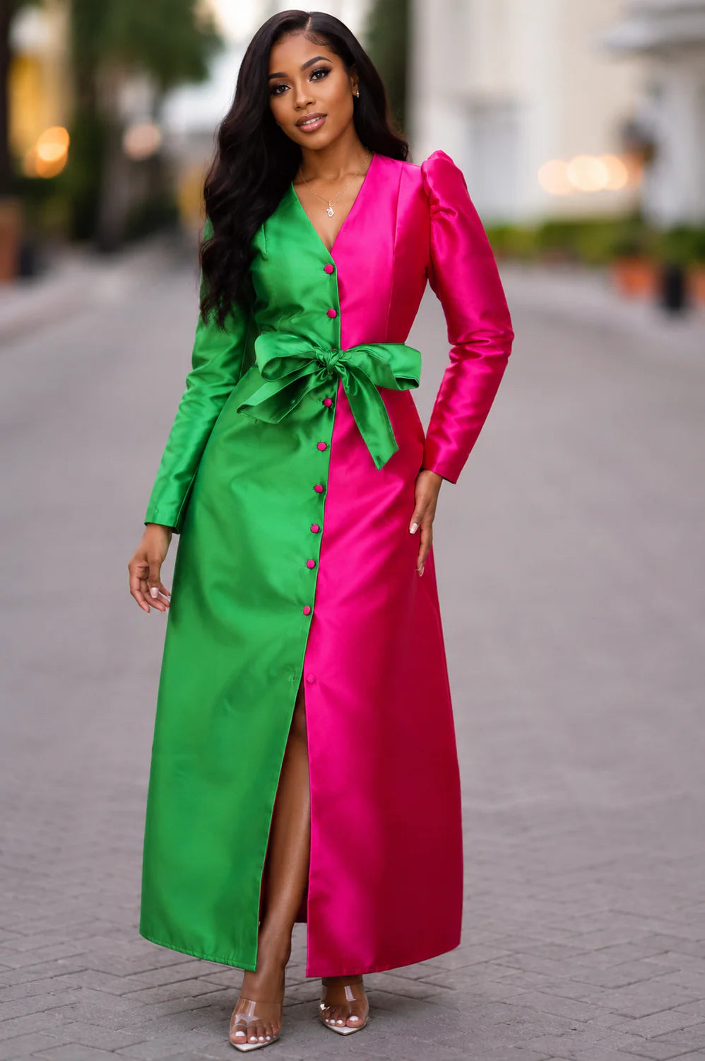 Dual Tone Mikado dress