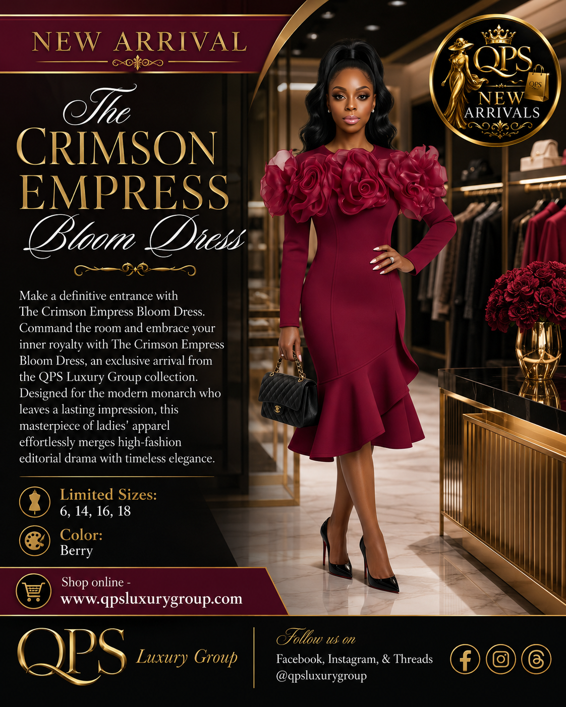 The Crimson Empress Bloom dress