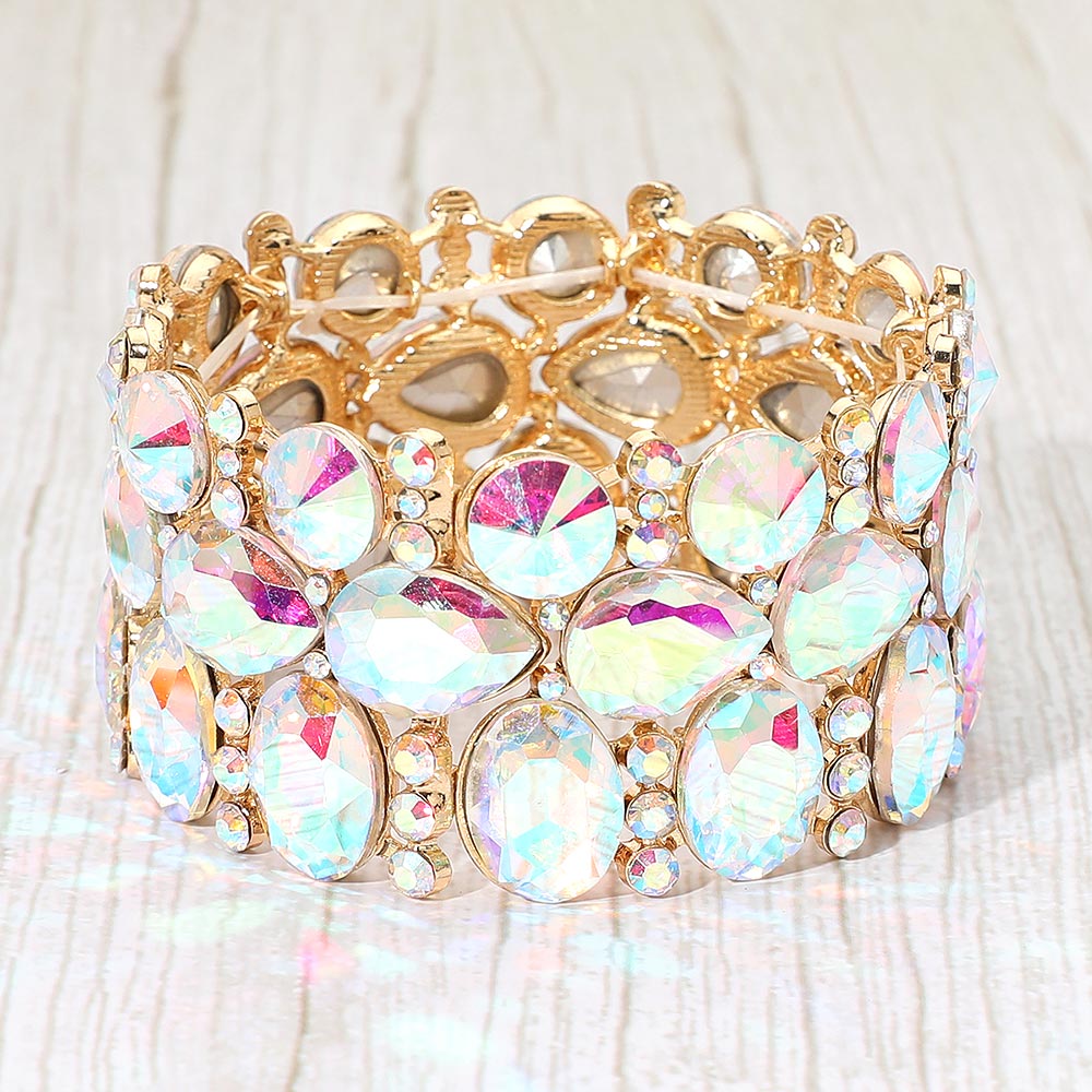 Aurora Crystal Statement Stretch Bracelet
