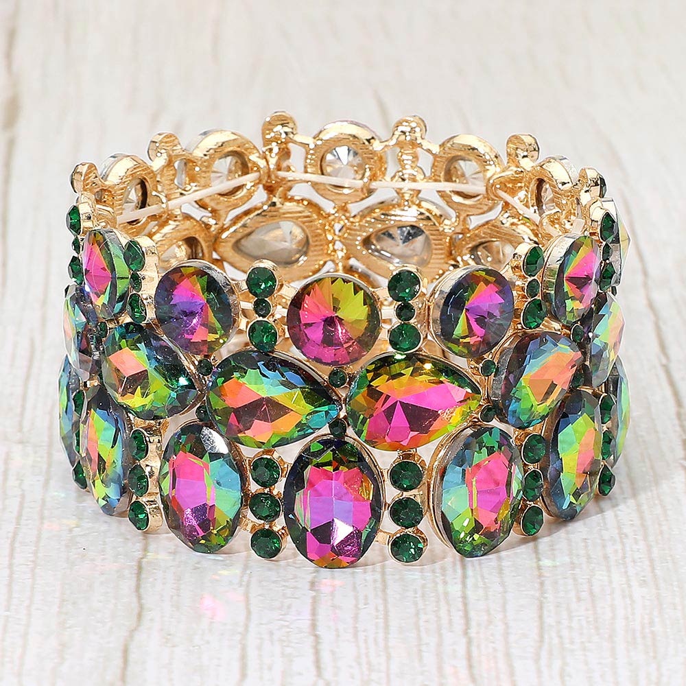 Aurora Crystal Statement Stretch Bracelet