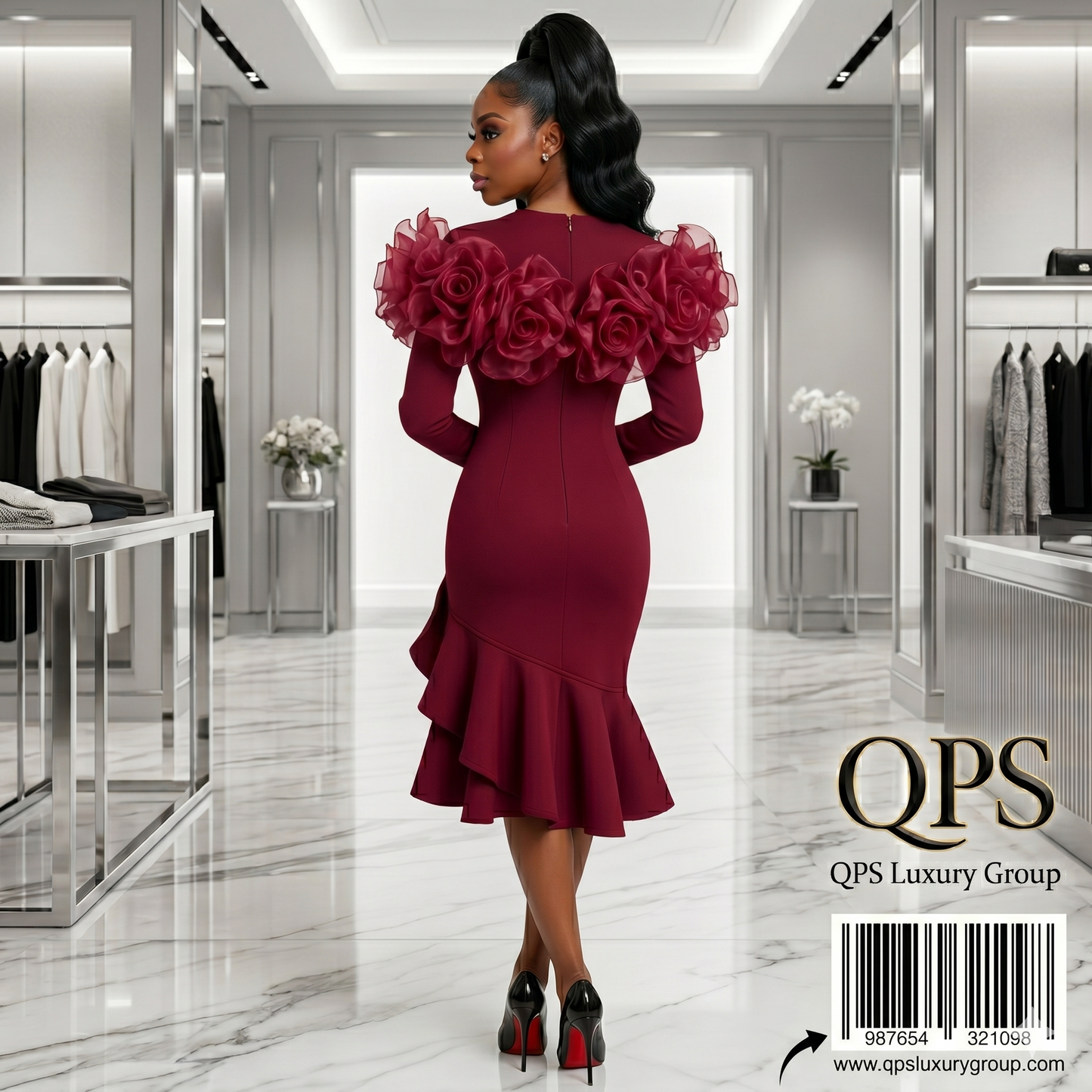 The Crimson Empress Bloom dress