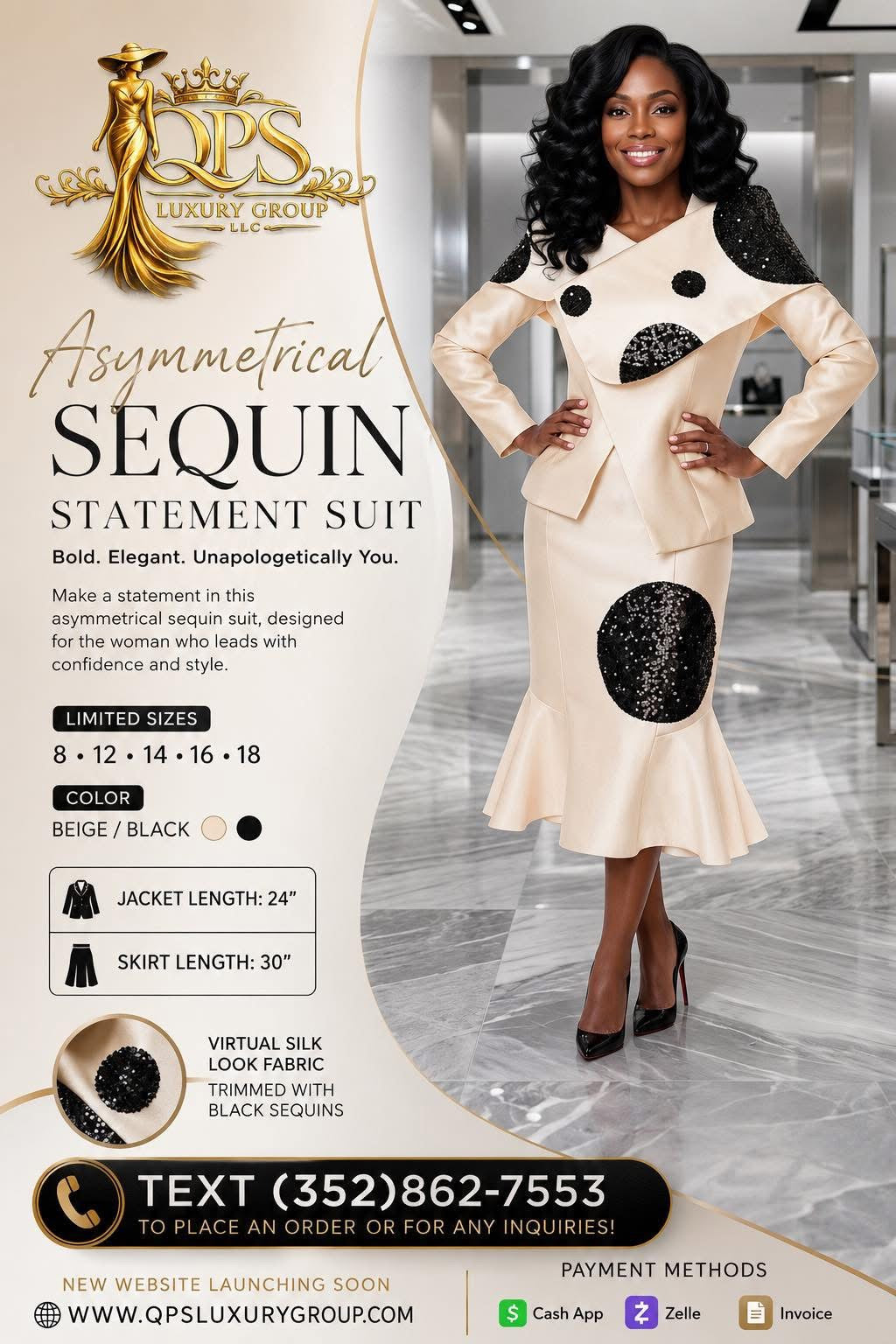 Asymmetrical Sequin Statement Suit