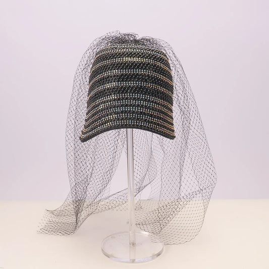 Stone Cover 8 Inch Cloche with 24 Inch Veil Attached |