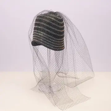 Stone Cover 8 Inch Cloche with 24 Inch Veil Attached |