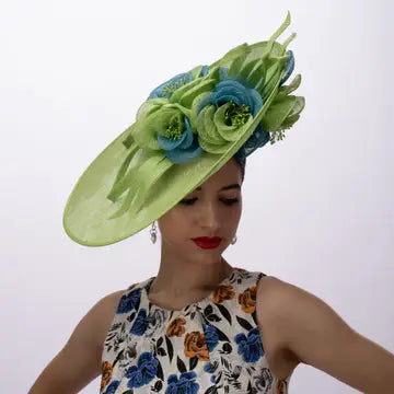 Large Sinamay Saucer w/2 Tone Flower Fascinator