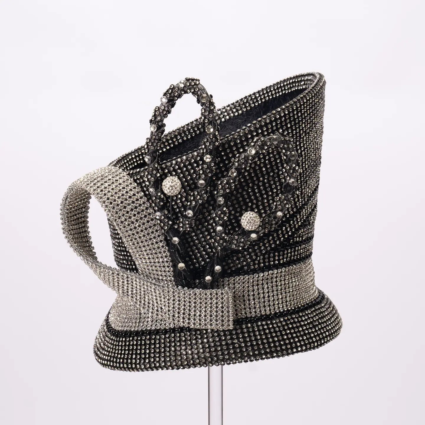 Tall Madhatter Style Hat Covered with Rhinestones
