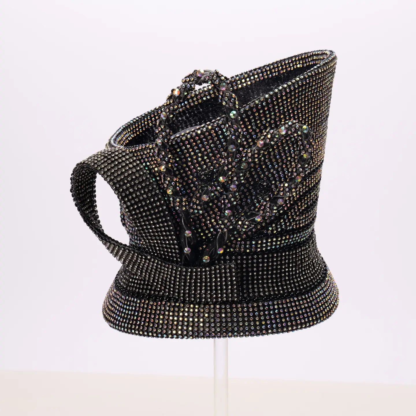 Tall Madhatter Style Hat Covered with Rhinestones