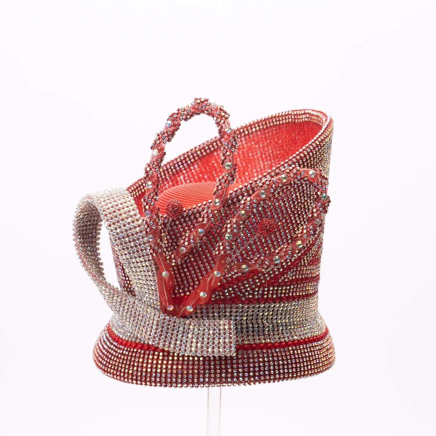 Tall Madhatter Style Hat Covered with Rhinestones