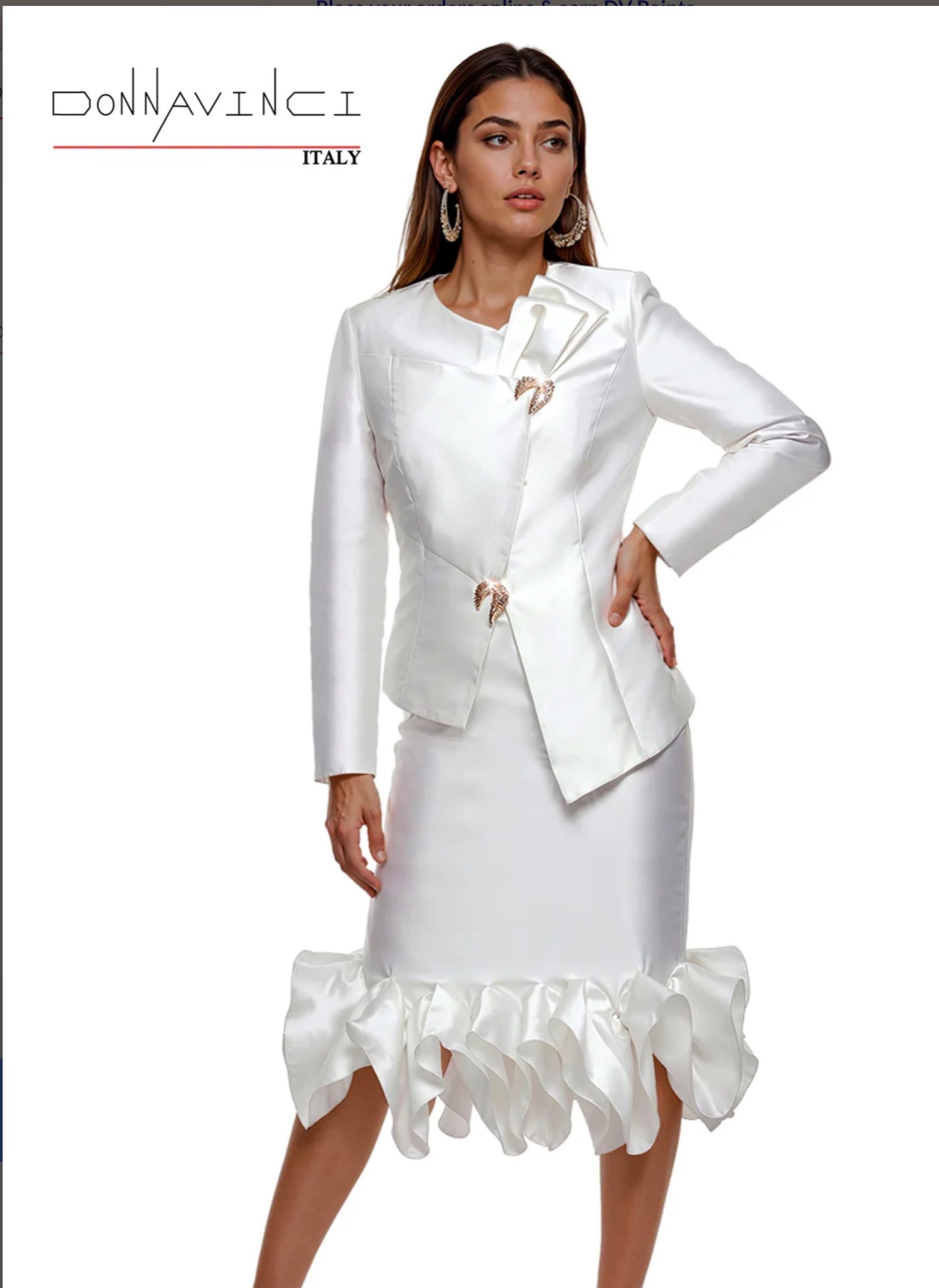 Donna Vinci 12292: Exquisite 2-Piece Virtual Silk Skirt Suit