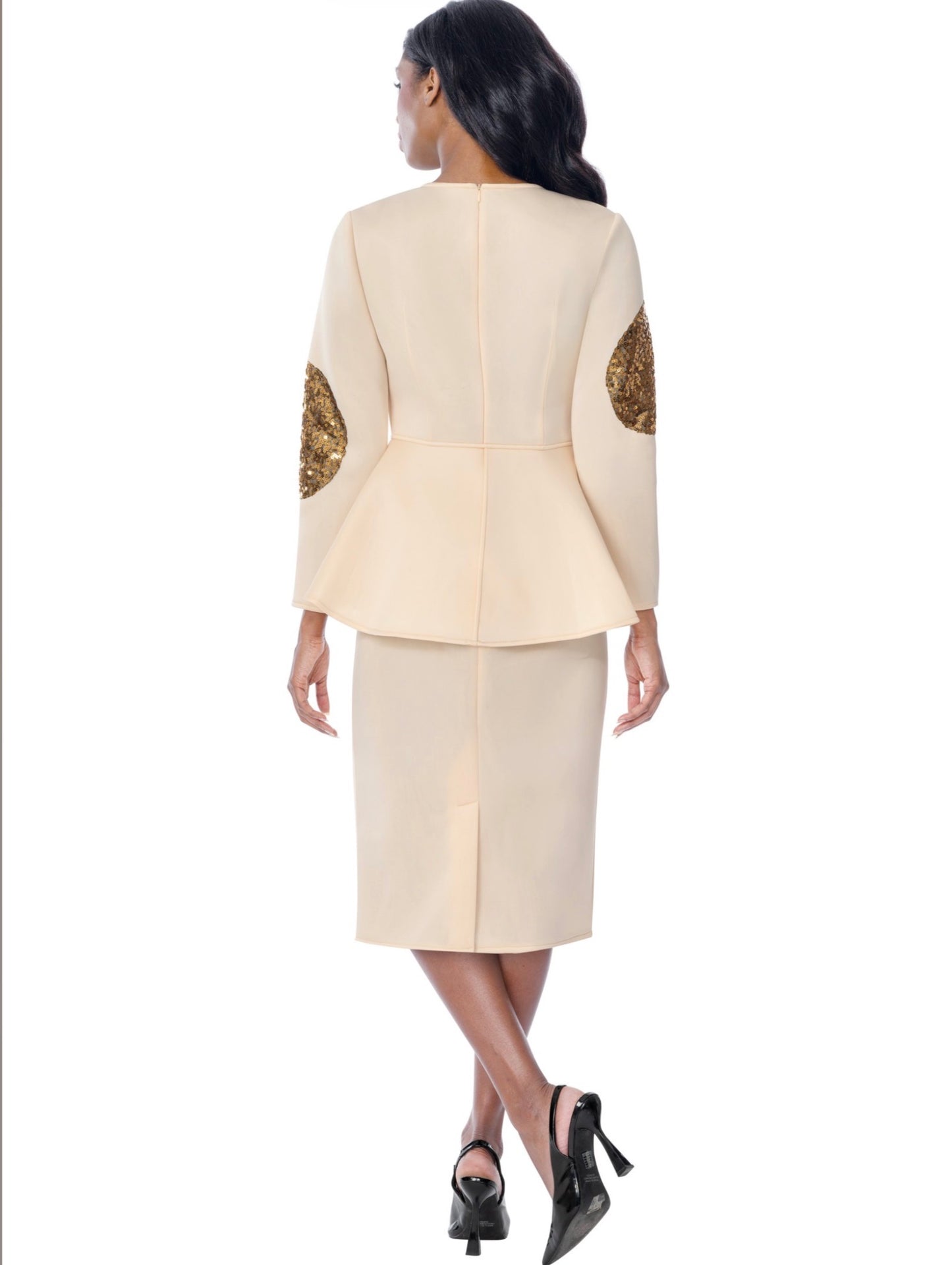 Stellar Looks Champagne & Gold Statement Suit