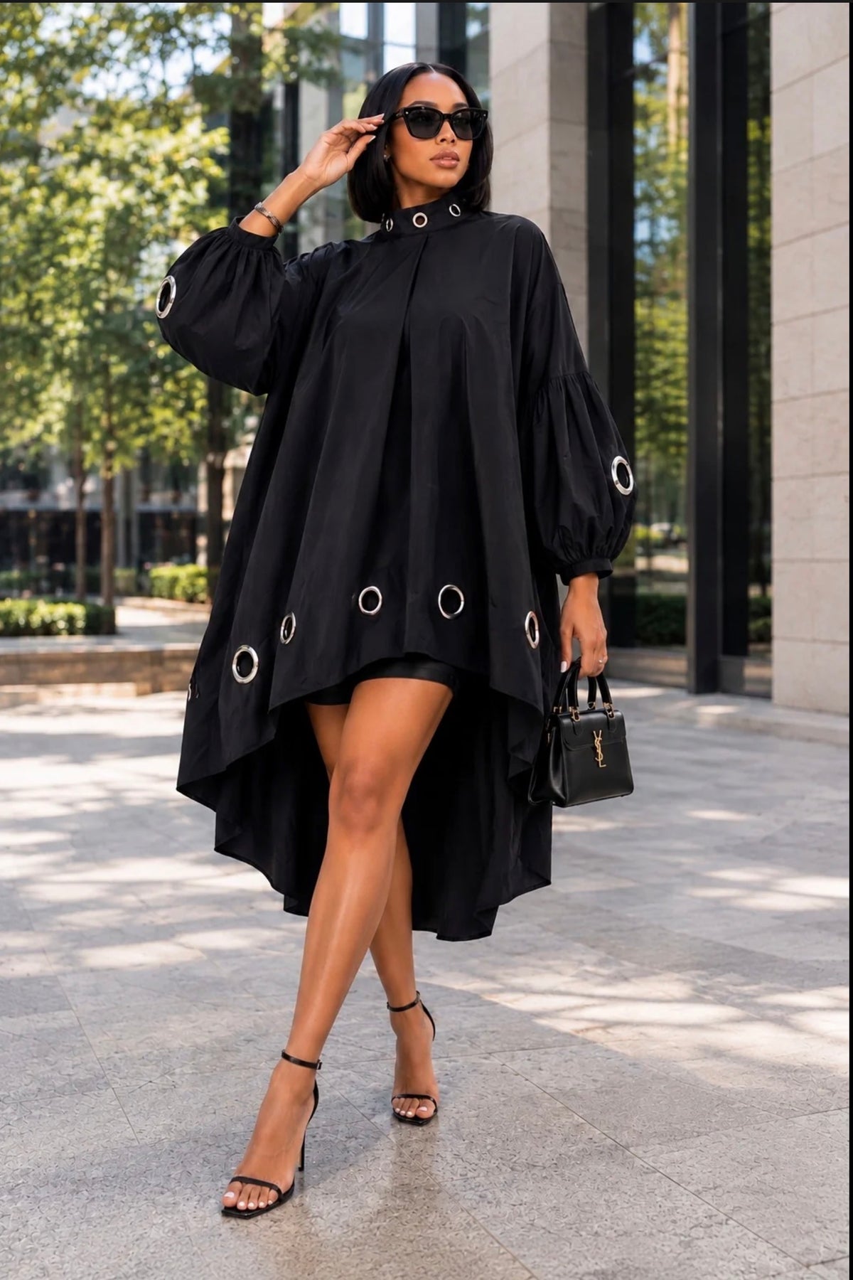 The Vanguard Grommet Hi-Low Mini Dress