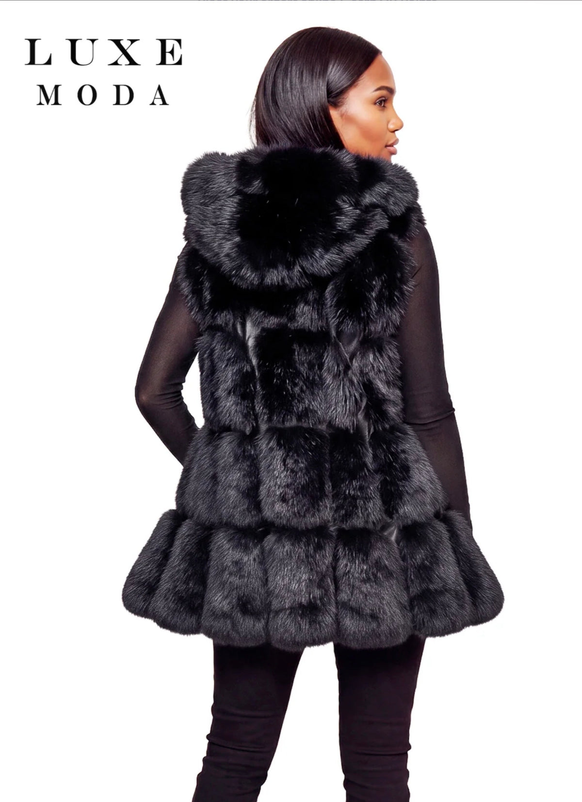 Luxe A-line faux fur vest
