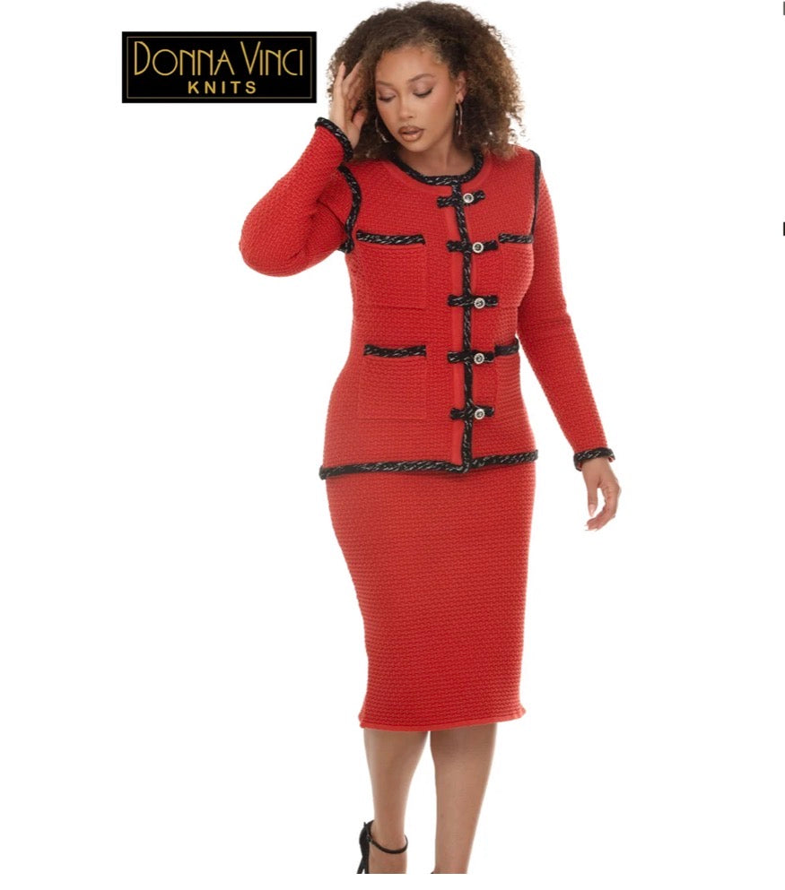 DonnaVinci 13477 Knit — Exclusive Textured 2-Piece Skirt Set
