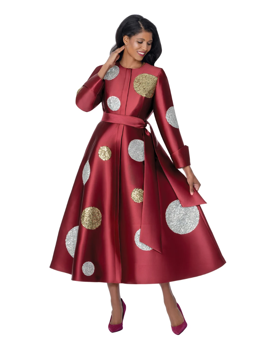 Nubiano DN101041 Metallic Dot A-Line Dress