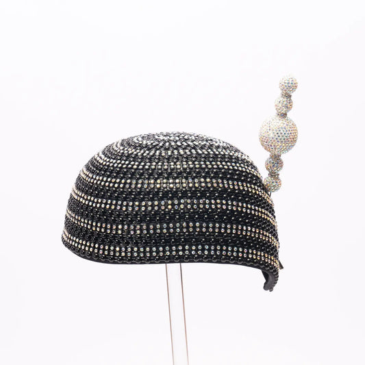 Rhinestone Pointed-Base Evening Hat